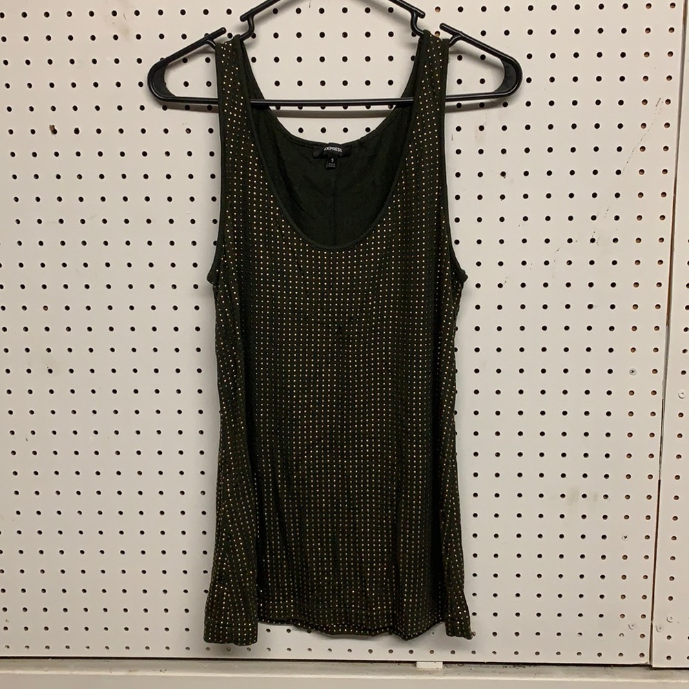 Express green & gold top size small